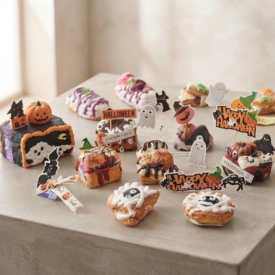 Halloween Advent Calendar Nine Day Countdown Mystery Surprise Box Collection Squishy Toy Set Sensory Fidget Gift Kids Holiday Present Kawaii Food Squishies Stress Relief Toys Daily Surprise Reveal Spooky Season Celebration Tactile Play