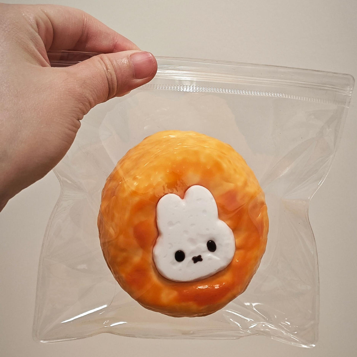 Bunny Squishy Toy Stress Relief Anxiety Fidget Desk Accessory Kawaii Gift Kids Adult Sensory Item Slow Rising Foam Squeeze Donut Shaped Design Cute Office Decoration Novelty Toy Collection Soft Silicone Material Perfect Present