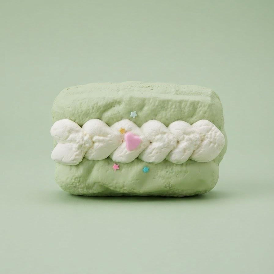 Kawaii Squishy Keychain Stress Relief Toy Anxiety Fidget Sensory Play Green Matcha Swiss Roll Cake Design Slow Rise Foam Material Satisfying Tactile Feedback Cute Food Pendant Bag Charm Accessory Gift Collectors Enthusiasts Pastel Stars