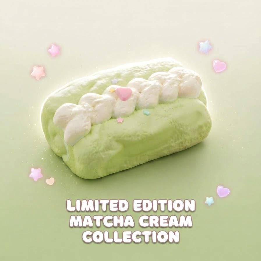 Green Matcha Squishy Toy Kawaii Food Keychain Stress Relief Fidget Sensory Ball Slow Rise Foam Construction Satisfying Squeeze Experience Anxiety Relief Tool Cute Cake Design Bag Charm Accessory Collectors Gift Idea Pastel Decorative Stars