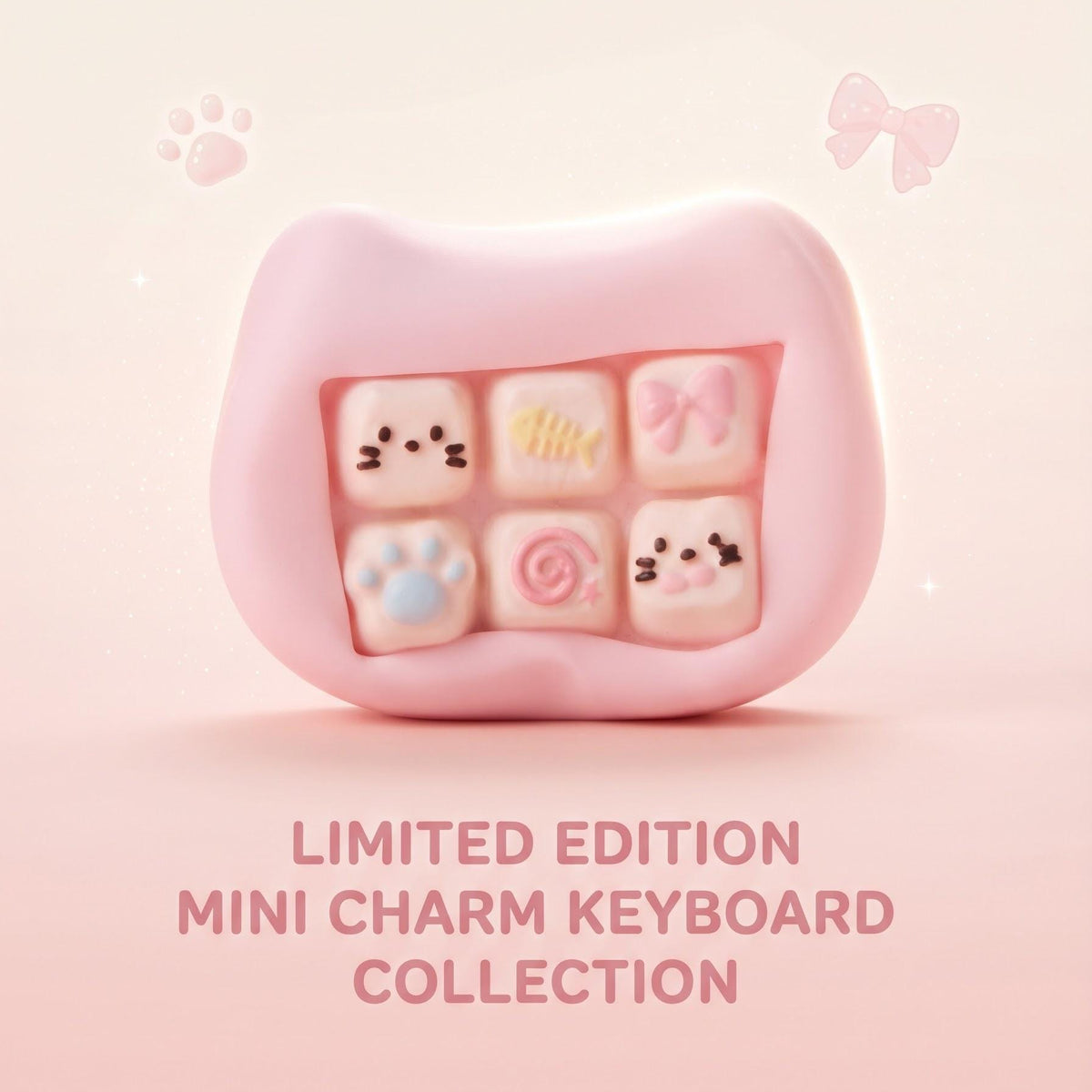 Pink Silicone Squishy Kawaii Keychain Charm Slow Rising Stress Relief Toy Cute Animal Face Design Sensory Fidget Accessory Squeeze Gift For Teens Adorable Paw Print Candy Pattern Keys Bag Charm Collection Lightweight Portable Size Perfect