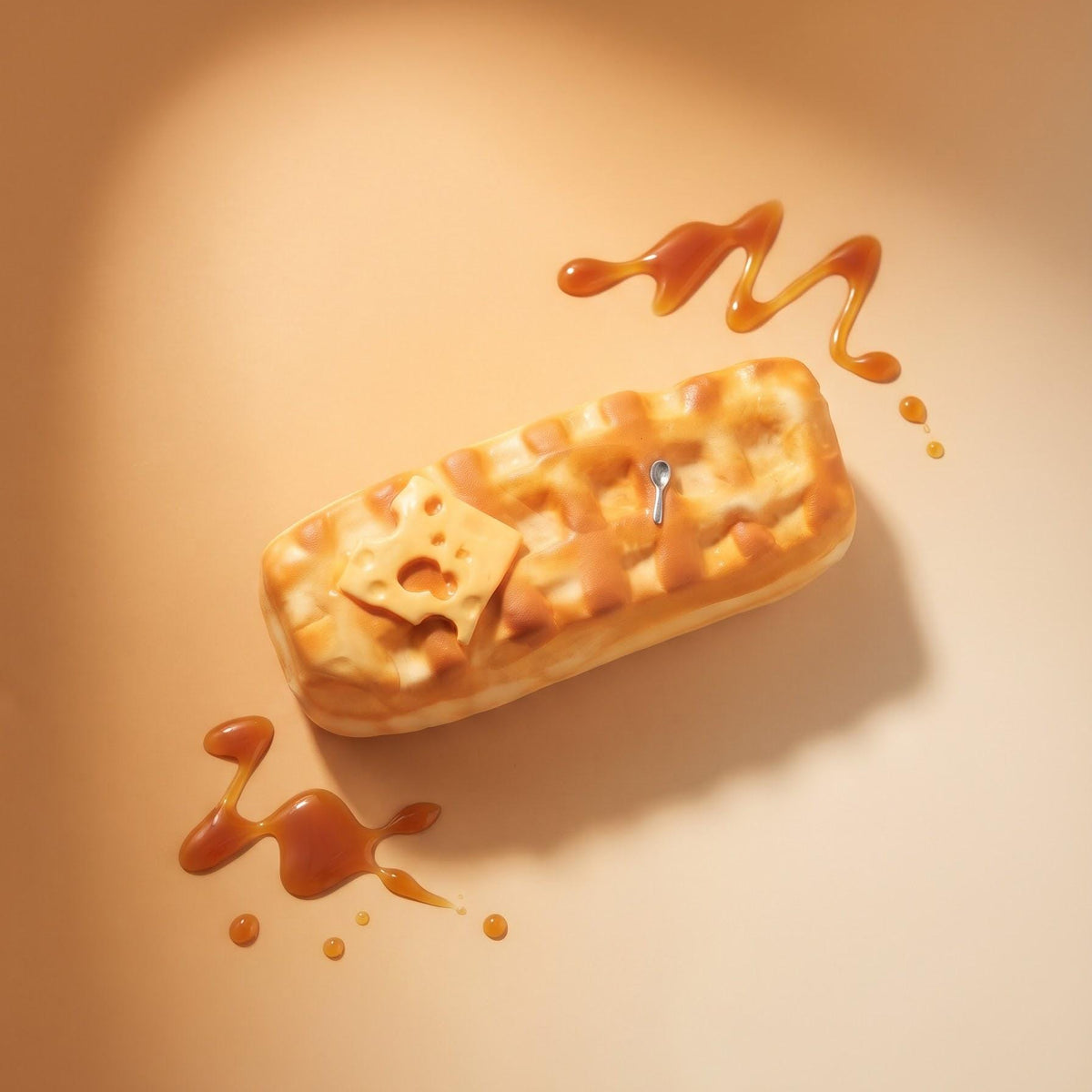 Slow Rising Squishy Waffle Fidget Toy Kawaii Design Stress Relief Sensory Toy Kids Desk Accessory Cute Collectible Charm Anxiety Relief Squeeze Toy Silicone Construction Food Themed Gift Butter Syrup Pattern Teen Gift Item
