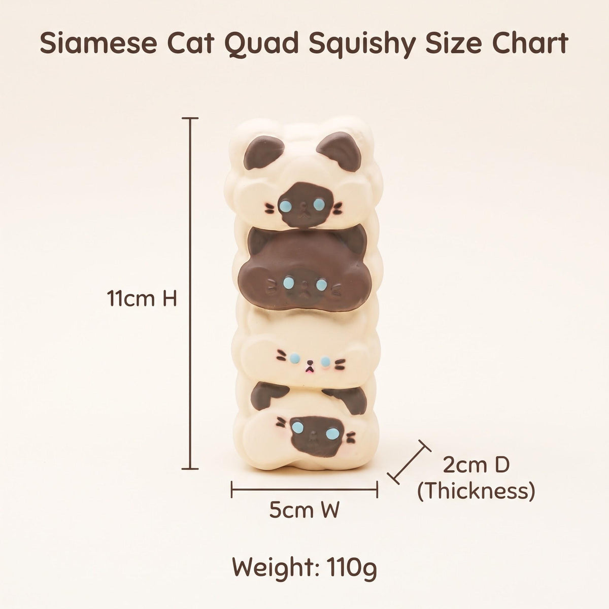 Stacked Siamese Cat Squishy